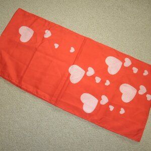 Heart Patterned Red Scarf